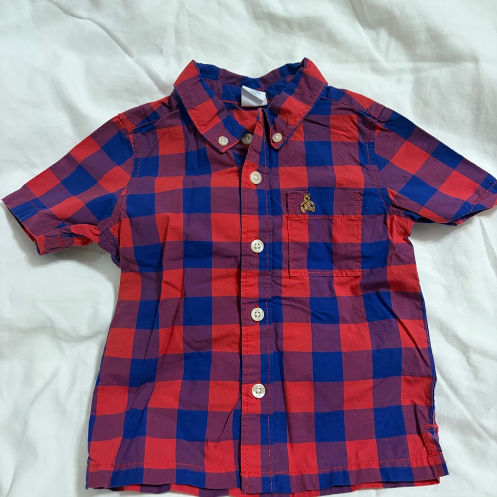 GAP baby Plaid Button-Down Shirt 18-24M